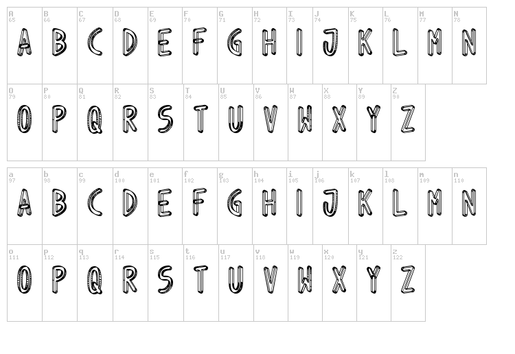 Juino Net font map